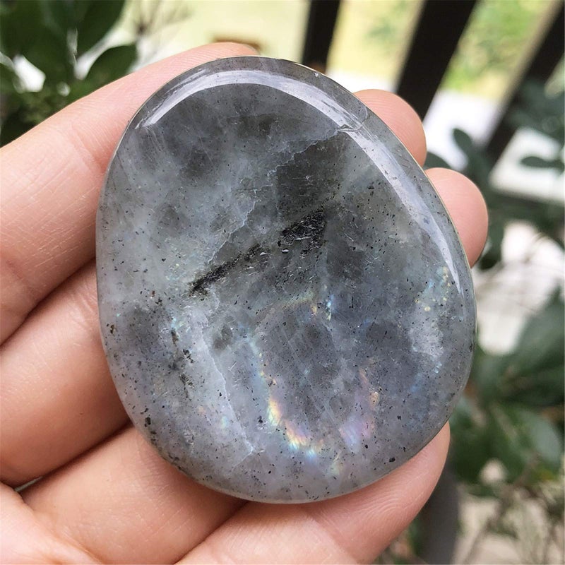 Fekuar Natural Moonstone Crystal Thumb Worry Stone, Hand Carved Healing Crystal Teardrop Pocket Worry Stones for Anxiety Stress Relief Meditation - Image 2